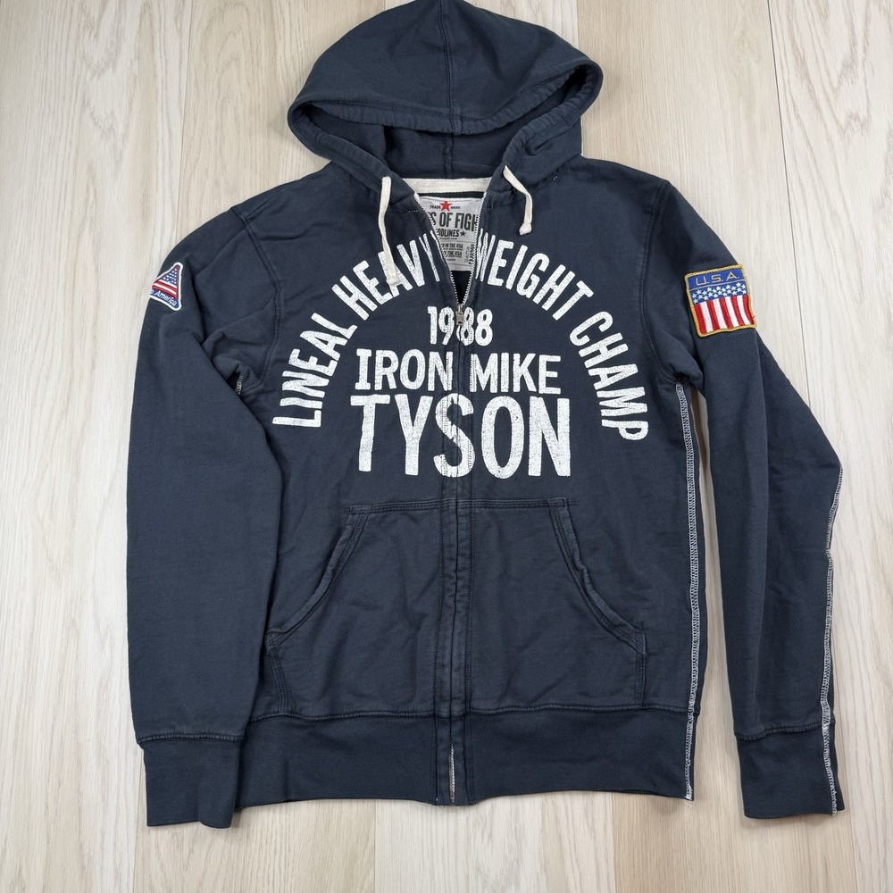 Roots of Fight IRON MIKE TYSON Heavy Weight Champ Zip Hoodie Sweatshirt S Small